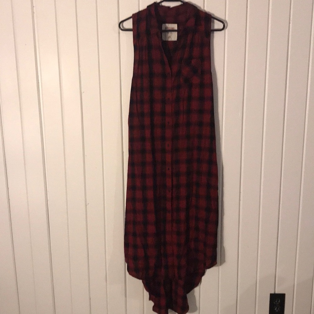 Red and black plaid dress